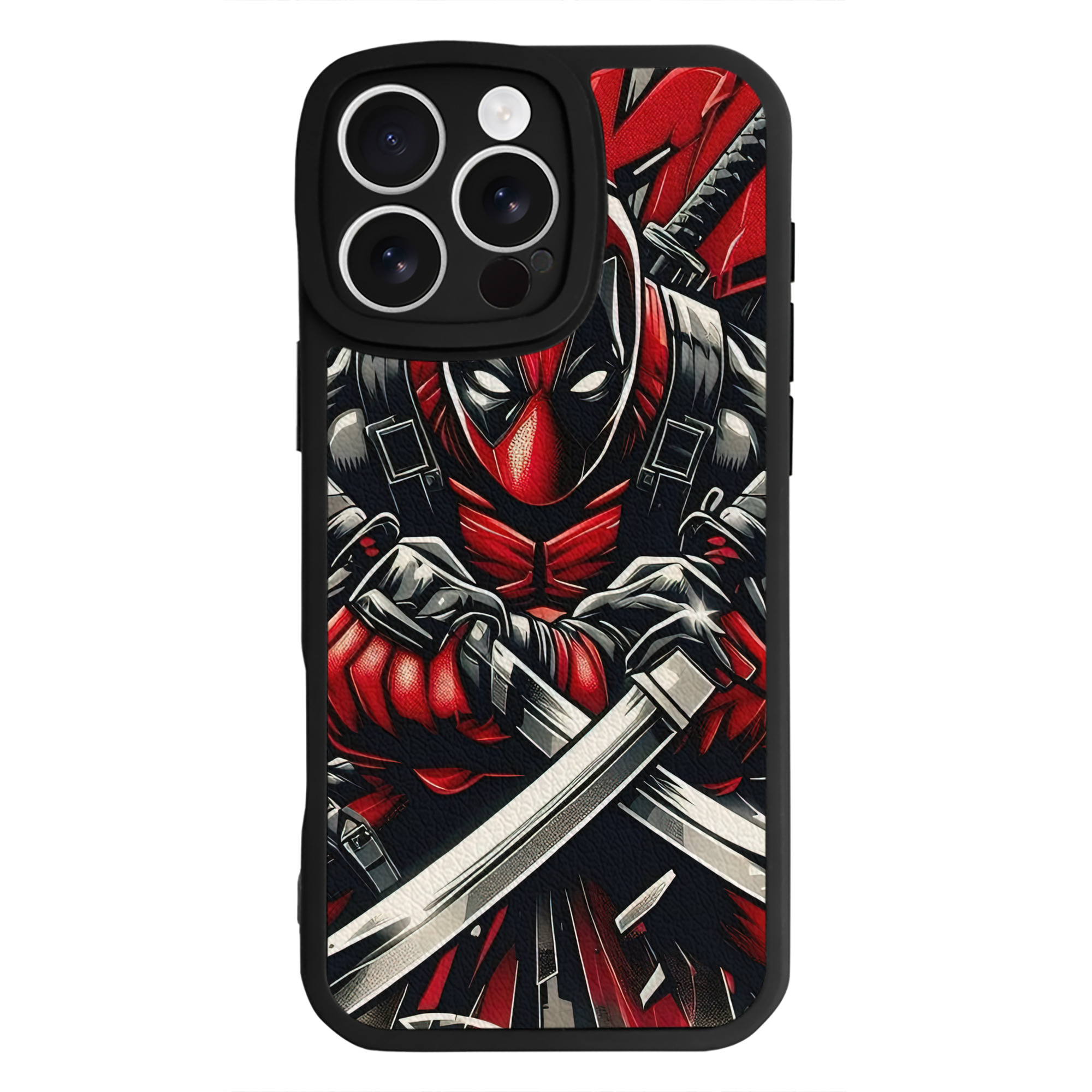 （画像用） Deadpool デッドプール 【iPhone 16シリーズ対応】シリコンスマホケース（レザー調） 材質：シリコン